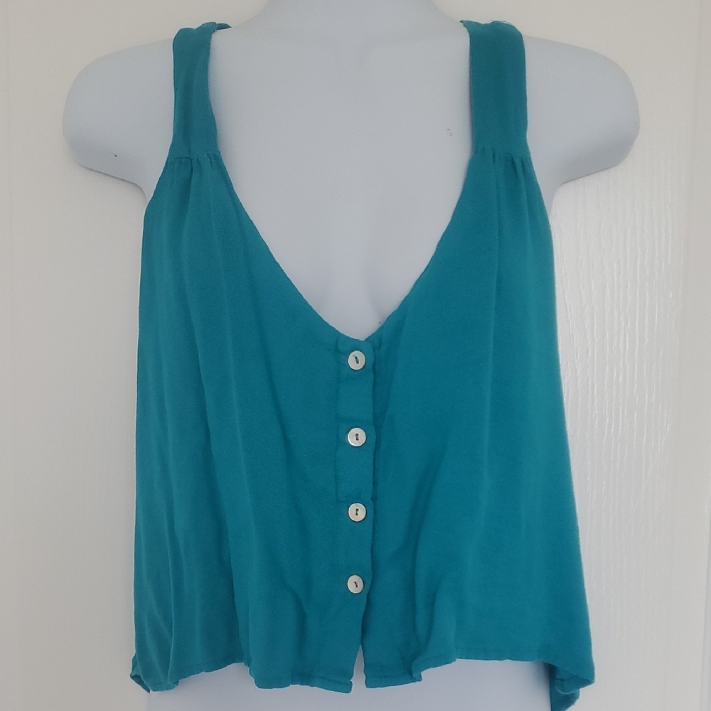 Teal Button-Down Women's Top